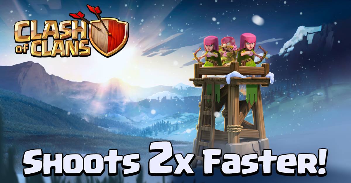 Башни лучниц теперь стреляют в 2 раза быстрее! Башни лучниц теперь стреляют в 2 раза быстрее!