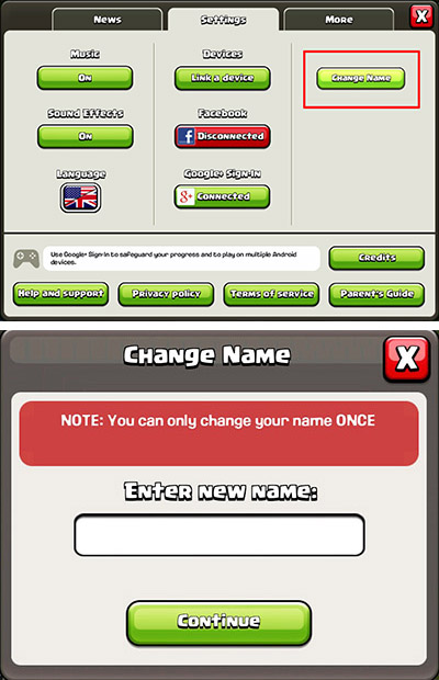 Name Change Option Name Change Option