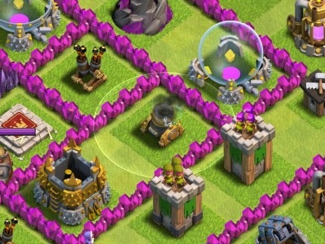 Clash of Clans Lightning Spell destroy Mortar Placement Clash of Clans Lightning Spell destroy Mortar Placement